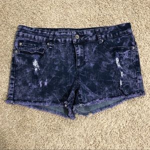 Purple/Blue Denim Shorts